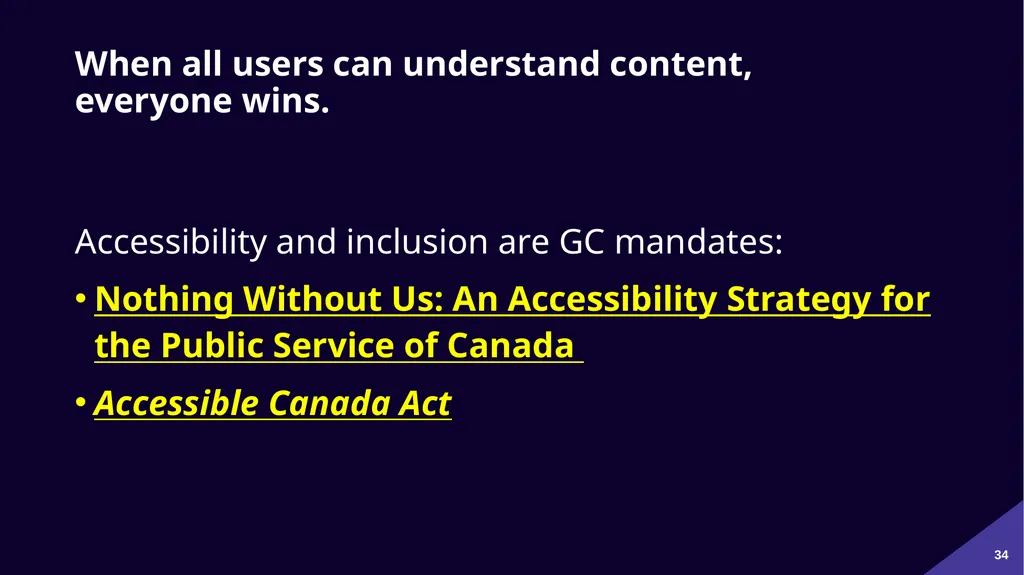 Plain Language: a clear voice for Canada Please - slide 34 of 109