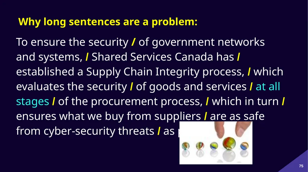 Plain Language: a clear voice for Canada Please - slide 75 of 109