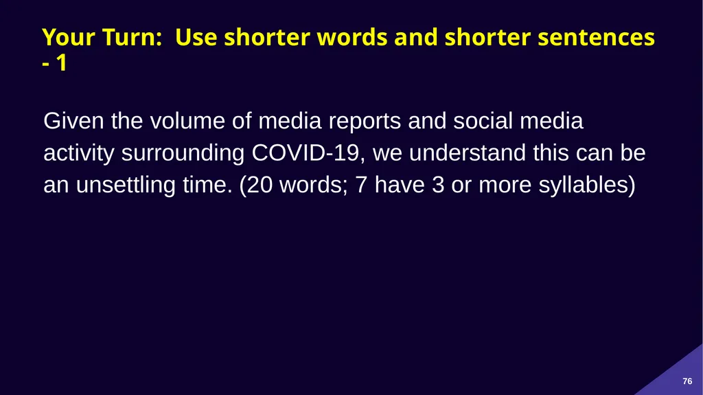 Plain Language: a clear voice for Canada Please - slide 76 of 109