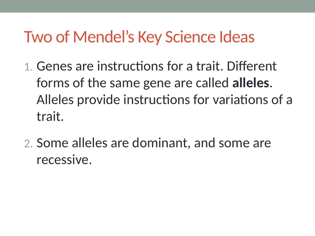GENETICS Lesson 4a How Can a Model of Inheritance - slide 5 of 12