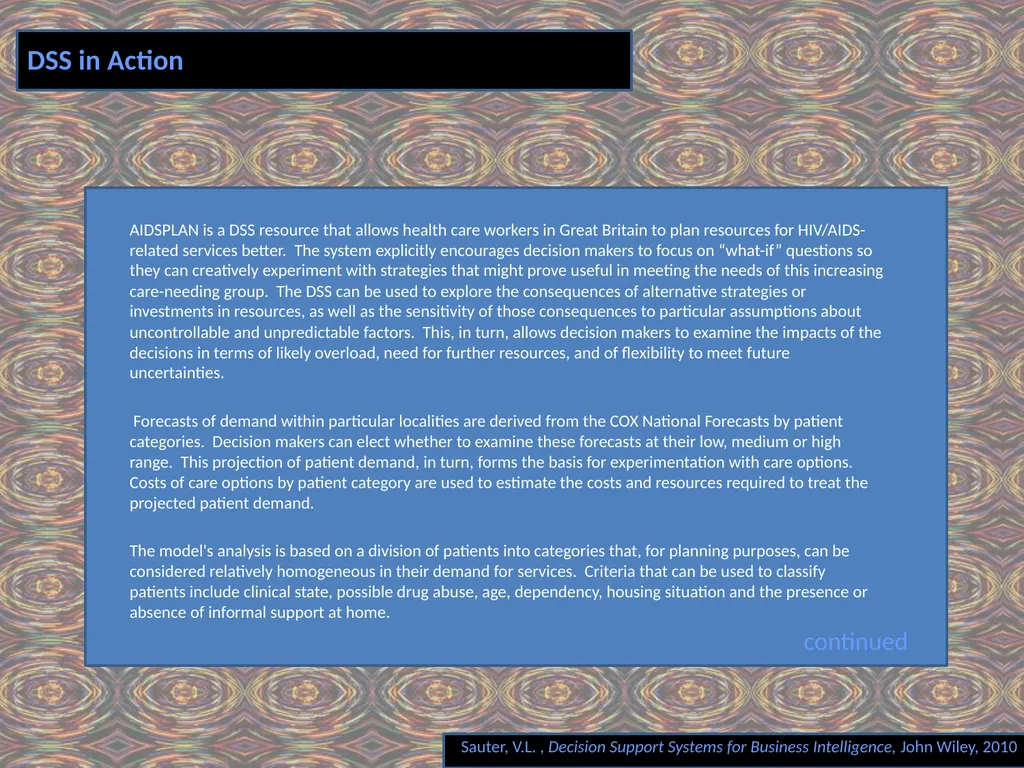 Chapter 4 MODEL COMPONENT Decision Support Systems - slide 2 of 29