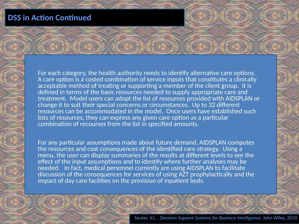 Chapter 4 MODEL COMPONENT Decision Support Systems - slide 3 of 29