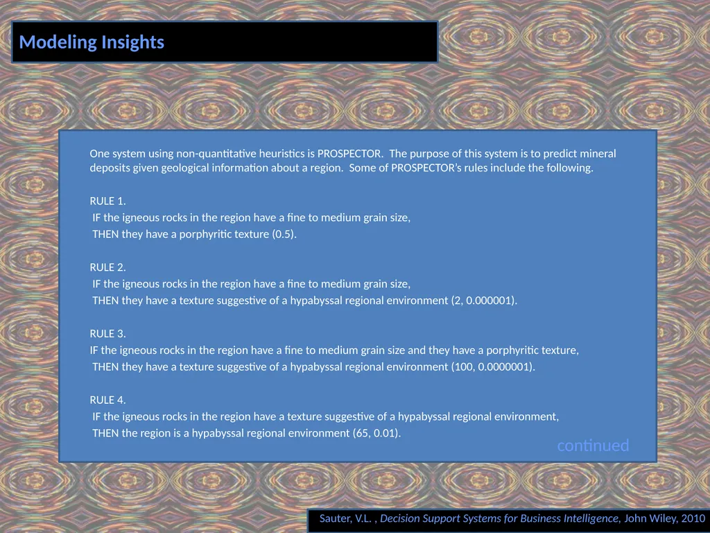 Chapter 4 MODEL COMPONENT Decision Support Systems - slide 11 of 29