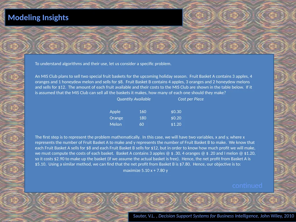 Chapter 4 MODEL COMPONENT Decision Support Systems - slide 5 of 29