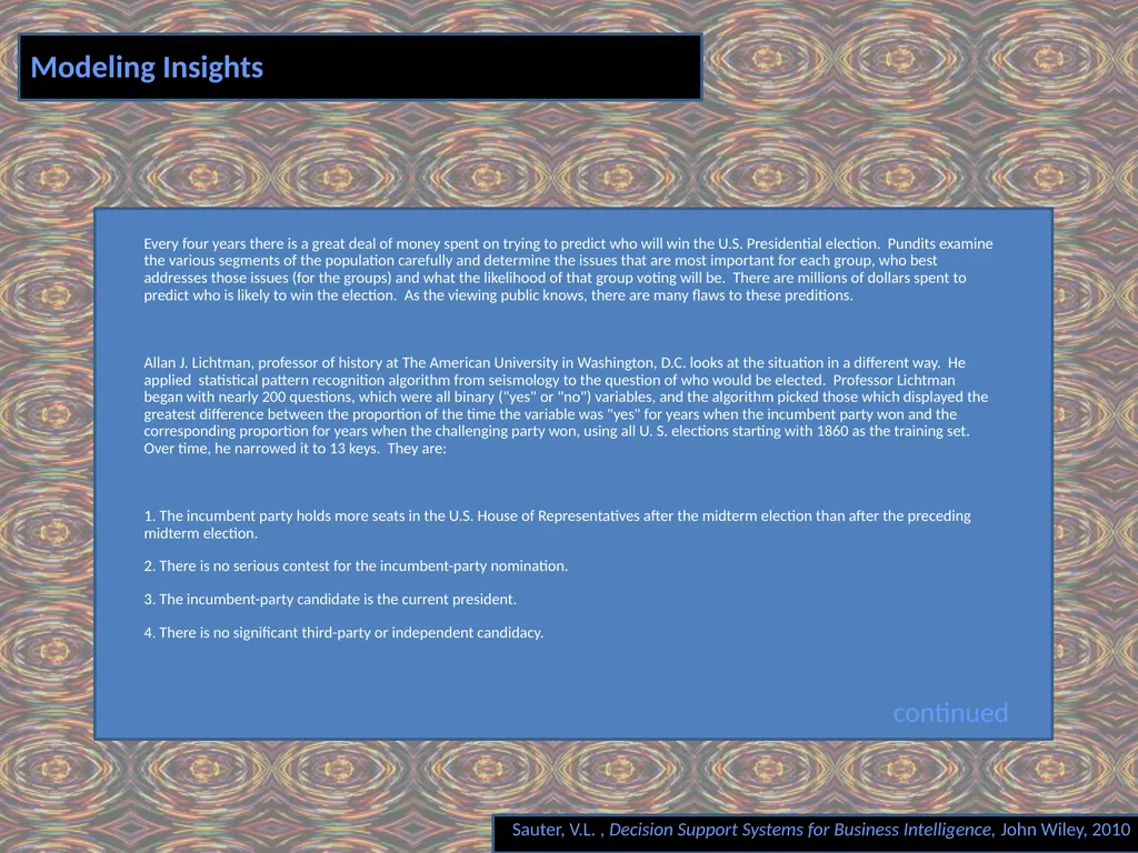 Chapter 4 MODEL COMPONENT Decision Support Systems - slide 8 of 29