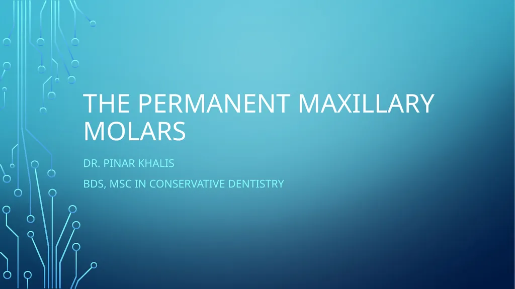 The permanent maxillary molars Dr. pinar khalis - slide 1 of 50