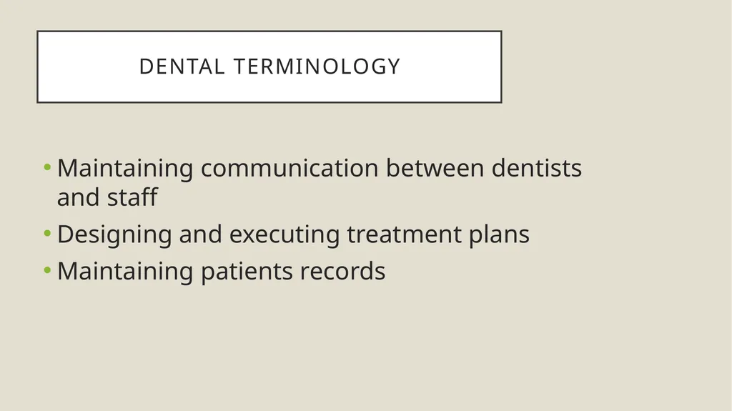Dental terminology Dr Dina Taimeh Dental - slide 2 of 21