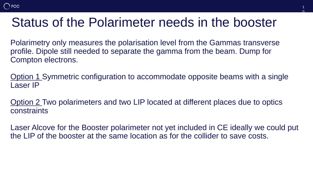 Update on the Polarimeter Robert Kieffer, on - slide 10 of 13