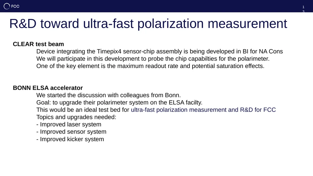 Update on the Polarimeter Robert Kieffer, on - slide 13 of 13