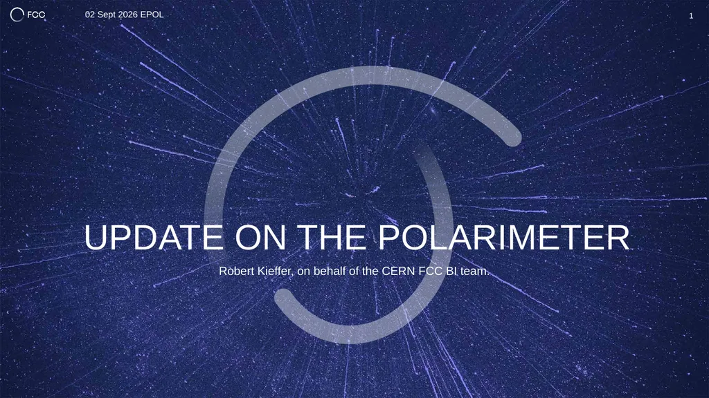 Update on the Polarimeter Robert Kieffer, on - slide 1 of 13