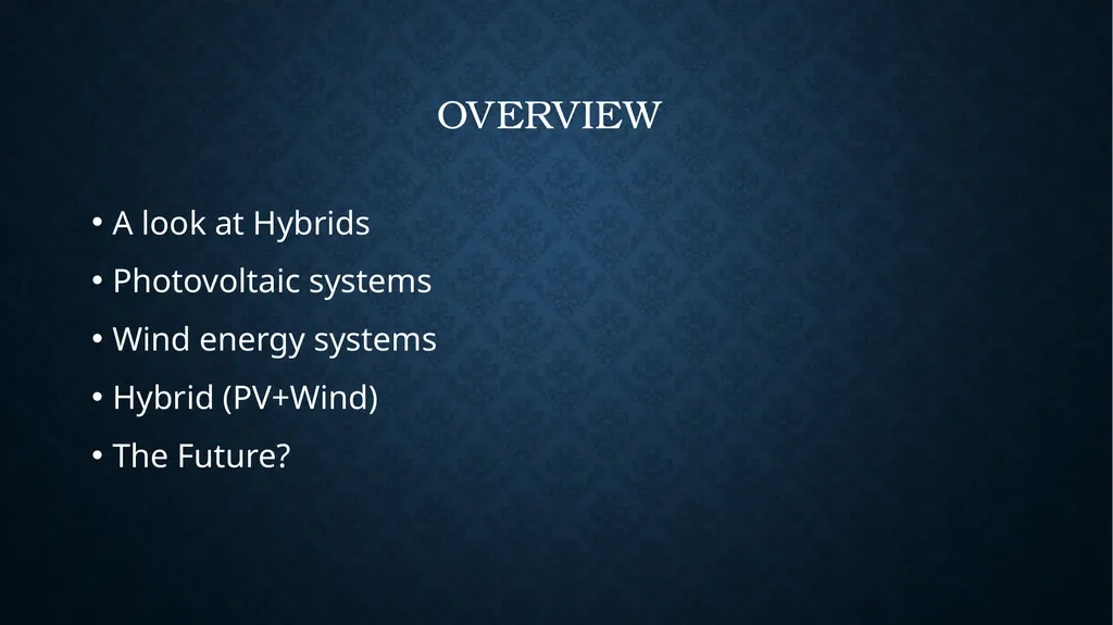 HYBRID SYSTEMS renewable energy resources and - slide 2 of 20