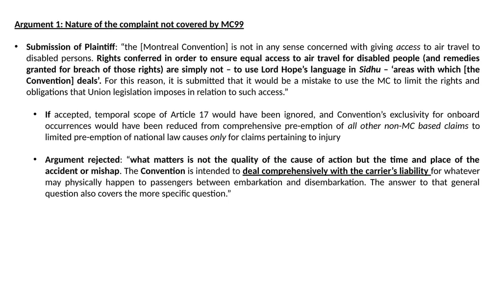 The Montreal Convention, Exclusivity and the - slide 101 of 114
