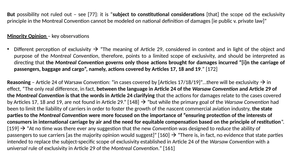 The Montreal Convention, Exclusivity and the - slide 96 of 114