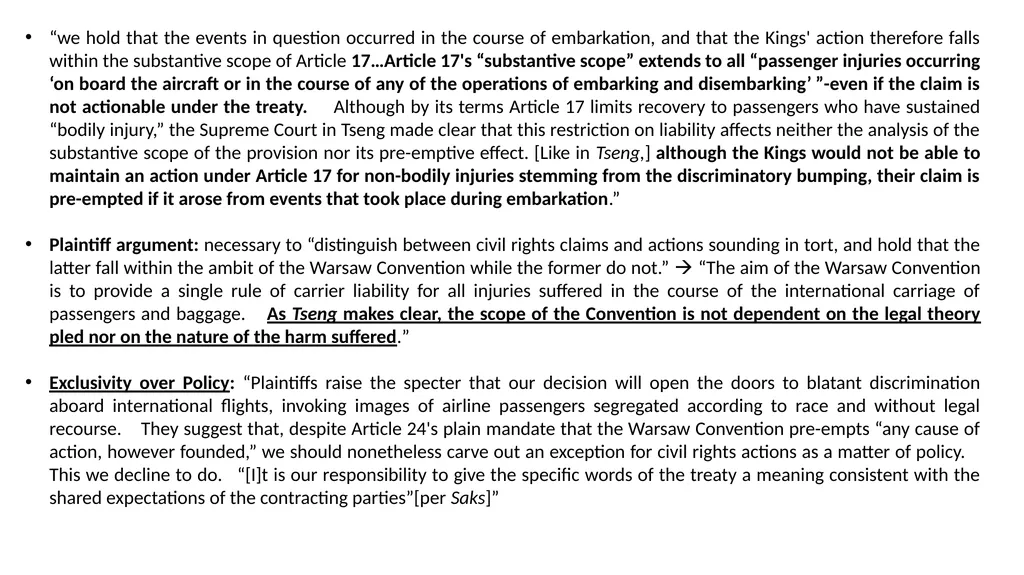 The Montreal Convention, Exclusivity and the - slide 108 of 114