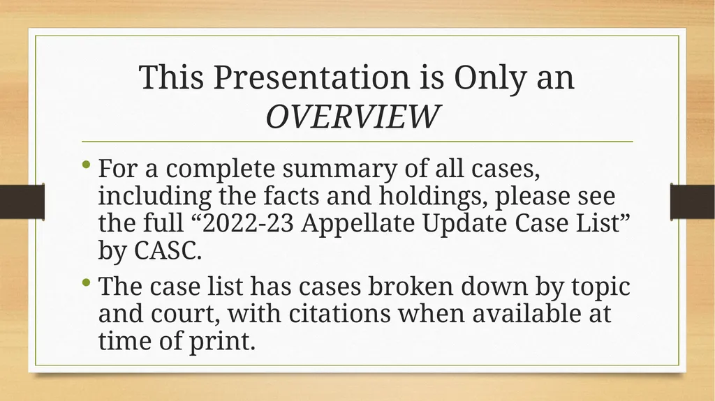 Appellate Update for Law Enforcement 2022-2023 - slide 2 of 97