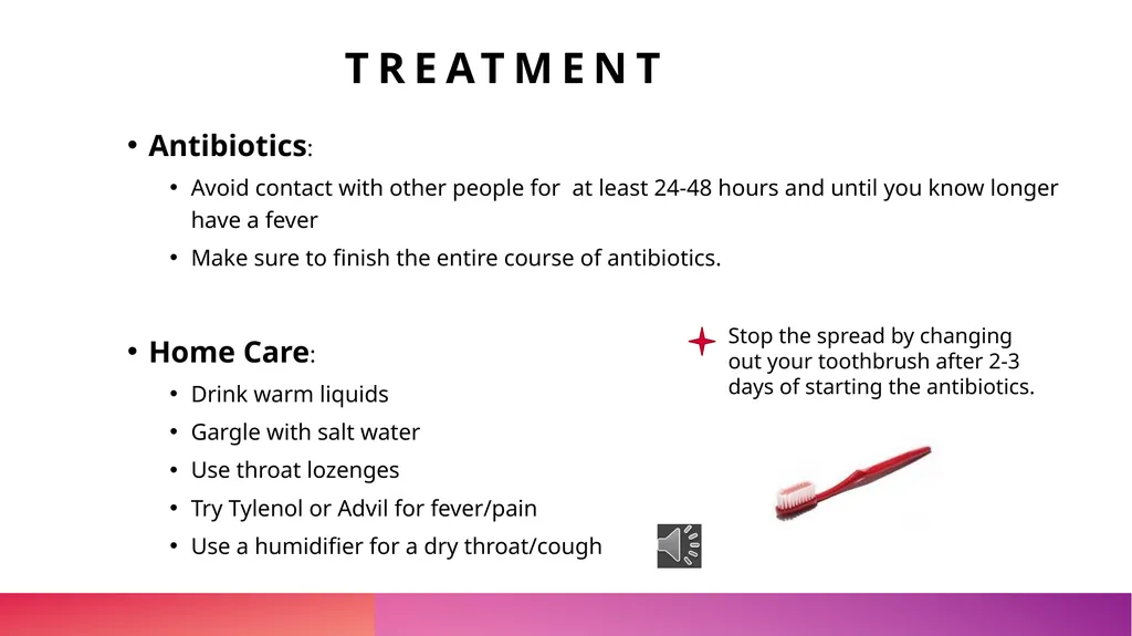 Strep Throat What it is Strep throat is caused by - slide 5 of 6