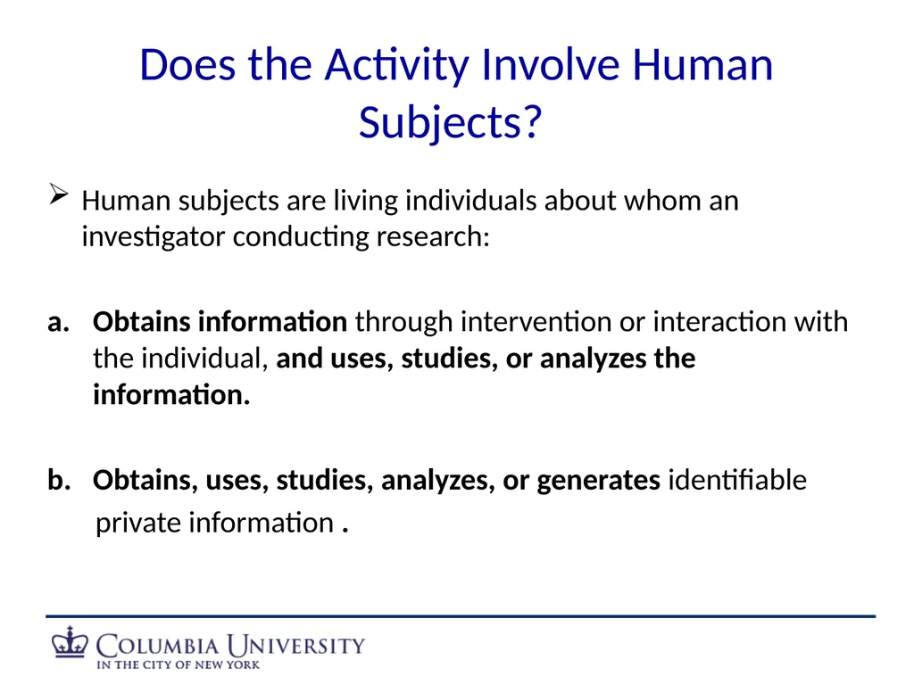 Human Subjects Research Overview: HRPO/IRB Human - slide 5 of 15