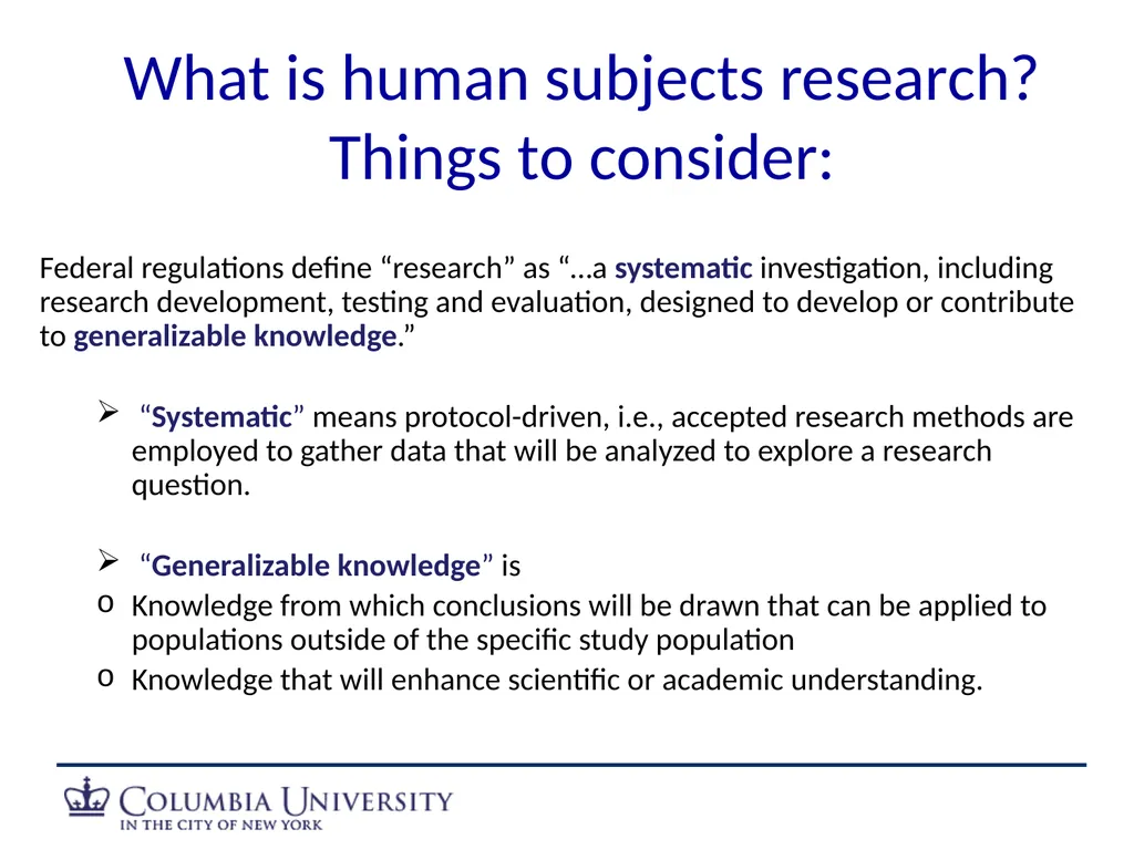 Human Subjects Research Overview: HRPO/IRB Human - slide 4 of 15