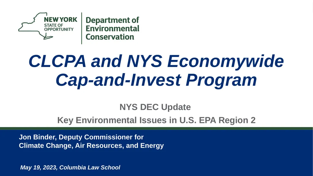 CLCPA and NYS Economywide Cap-and-Invest Program - slide 1 of 23