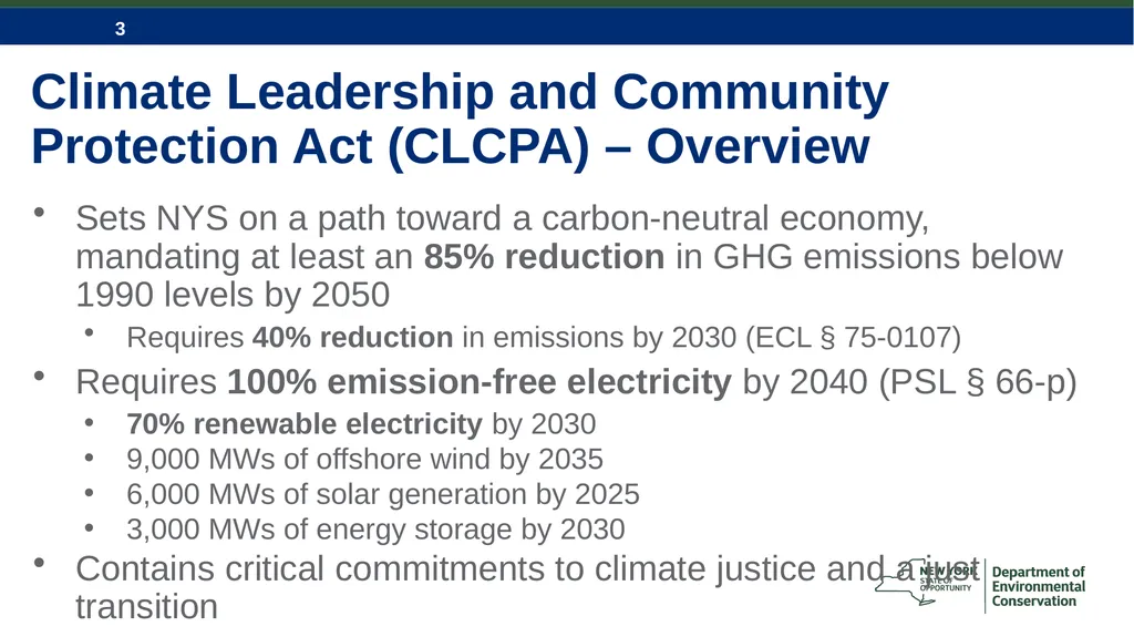 CLCPA and NYS Economywide Cap-and-Invest Program - slide 3 of 23