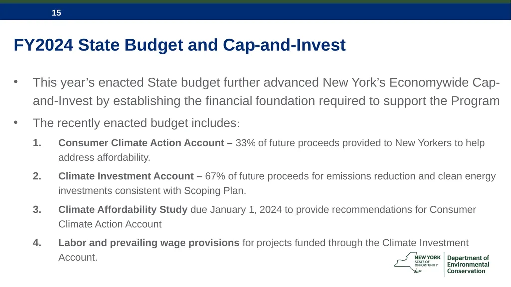 CLCPA and NYS Economywide Cap-and-Invest Program - slide 15 of 23