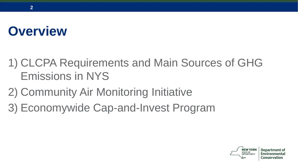 CLCPA and NYS Economywide Cap-and-Invest Program - slide 2 of 23