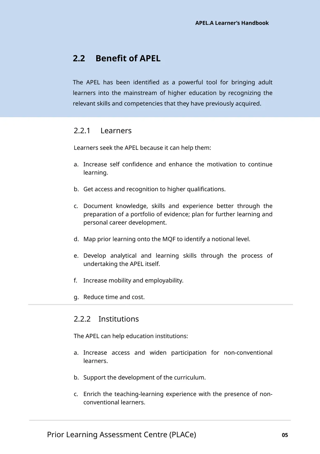 Accreditation of Prior Experiential Learning for - slide 11 of 51