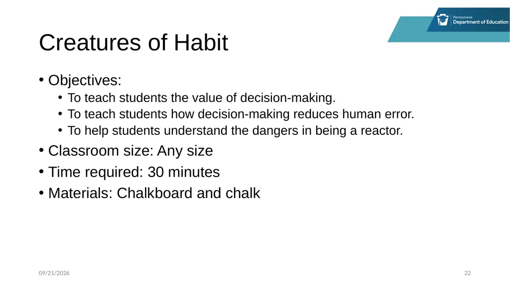 Stop, Think and Go Instructor Sample Activities - slide 22 of 44