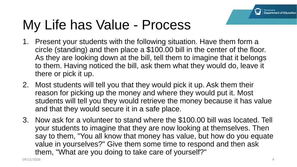 Stop, Think and Go Instructor Sample Activities - slide 4 of 44