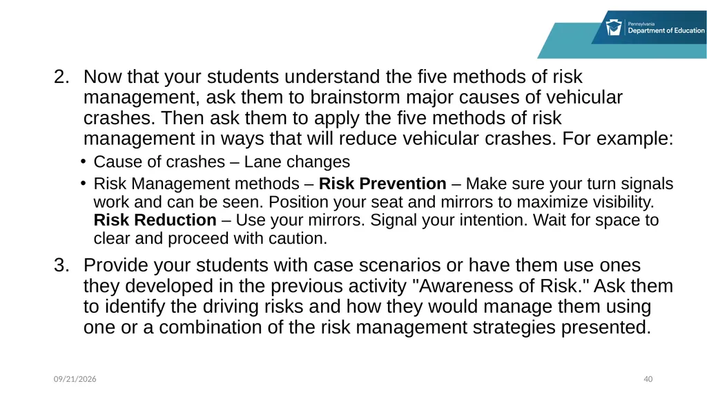 Stop, Think and Go Instructor Sample Activities - slide 40 of 44