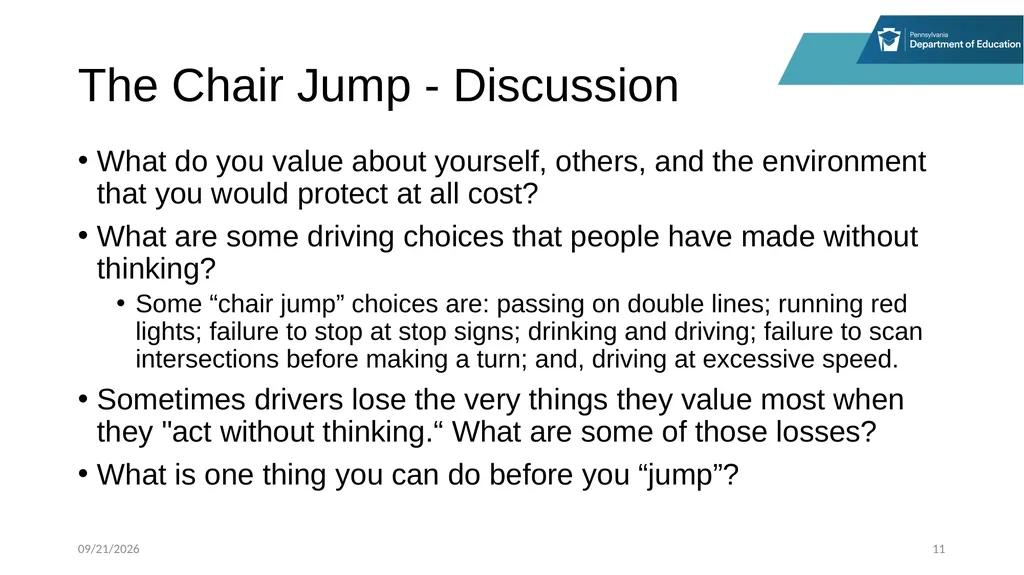 Stop, Think and Go Instructor Sample Activities - slide 11 of 44