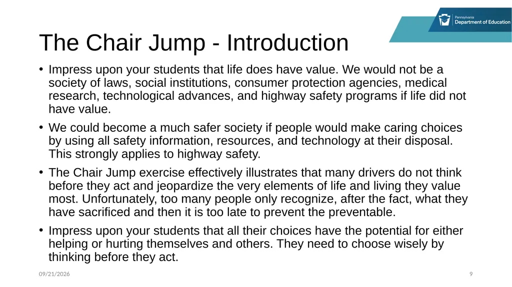 Stop, Think and Go Instructor Sample Activities - slide 9 of 44