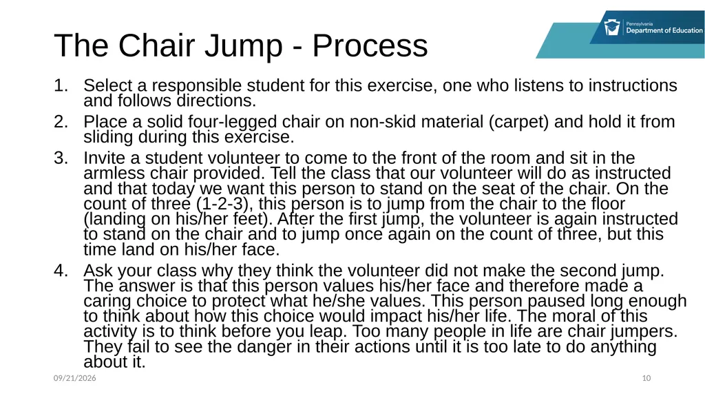 Stop, Think and Go Instructor Sample Activities - slide 10 of 44