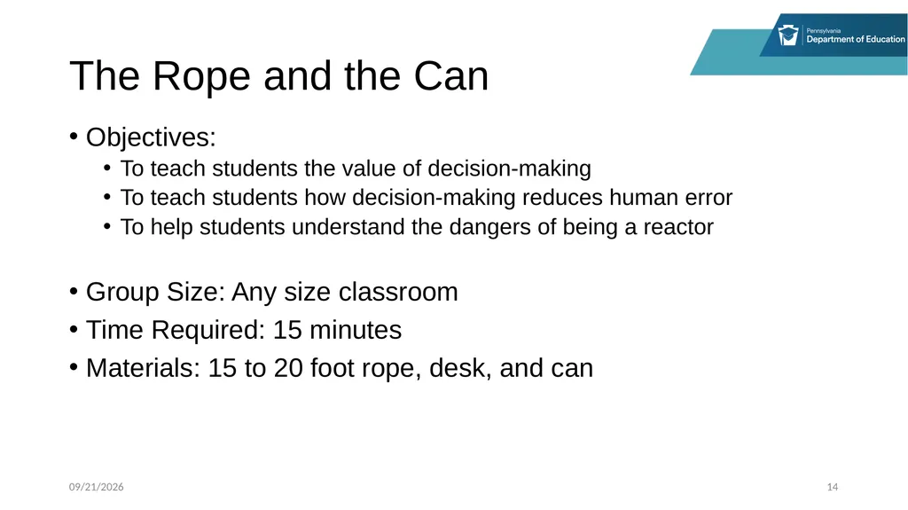 Stop, Think and Go Instructor Sample Activities - slide 14 of 44