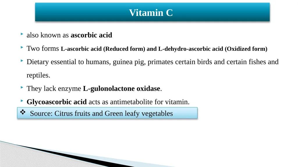 Vitamins (Water Soluble) Dr. Dharmendra Kumar - slide 2 of 34