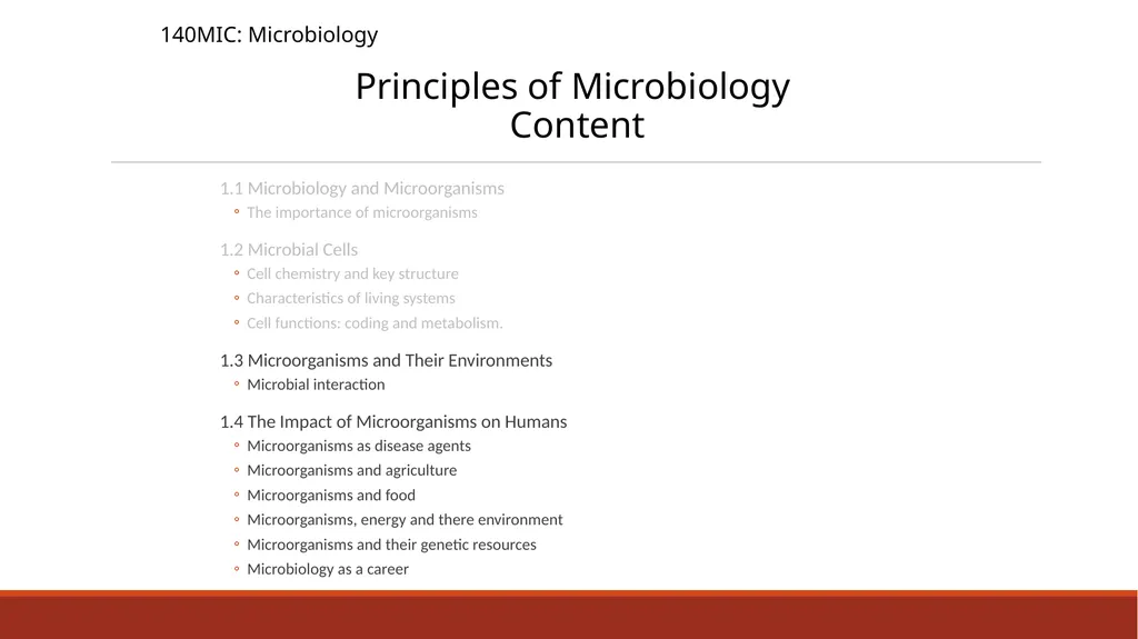 140MIC: Microbiology Lecture- 3 Principles of - slide 2 of 29