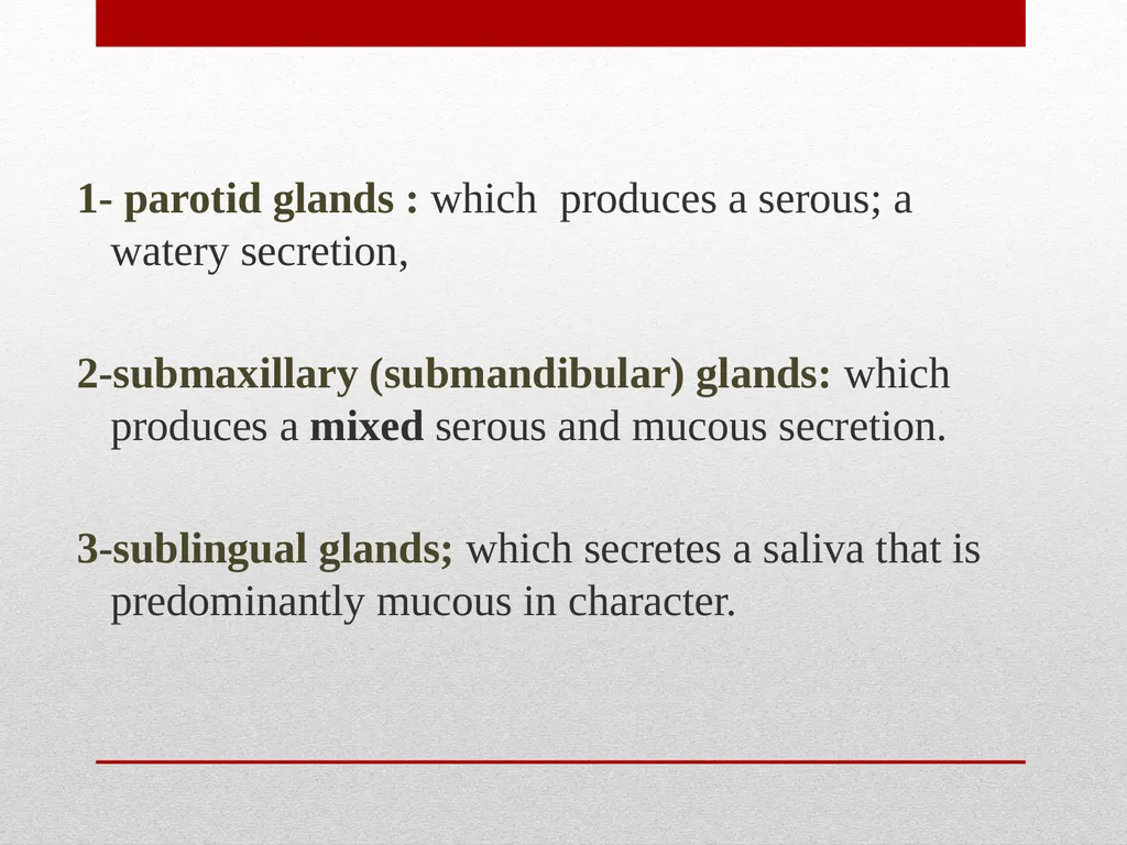 Saliva It is a watery secretion in the mouth - slide 2 of 29