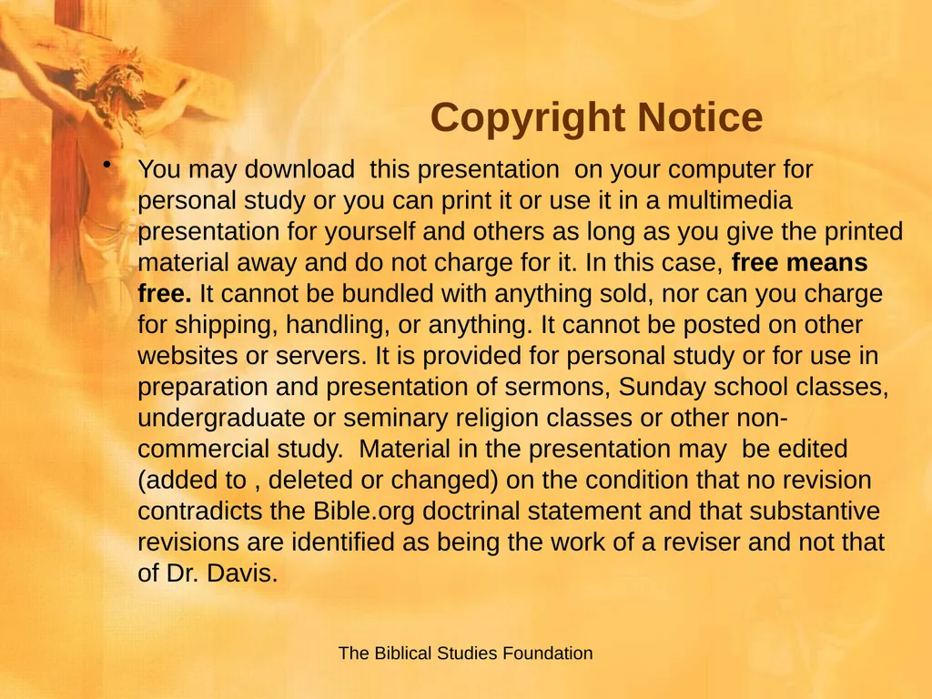 Study of Christ Lesson 7: Core Faith James F. - slide 2 of 35