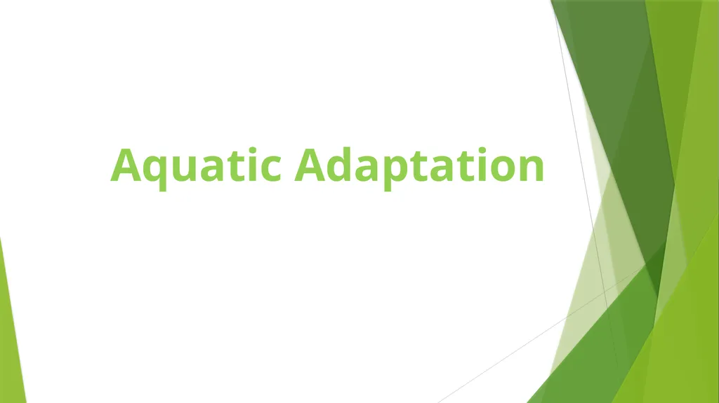 Aquatic Adaptation What is aquatic adaptation? - slide 1 of 9