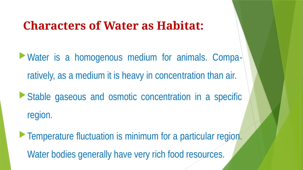 Aquatic Adaptation What is aquatic adaptation? - slide 3 of 9
