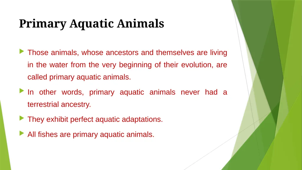 Aquatic Adaptation What is aquatic adaptation? - slide 6 of 9