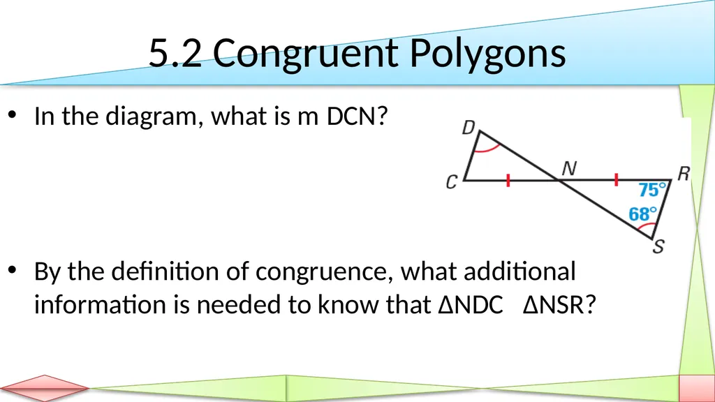Congruent Triangles Geometry Chapter 5 This - slide 19 of 60