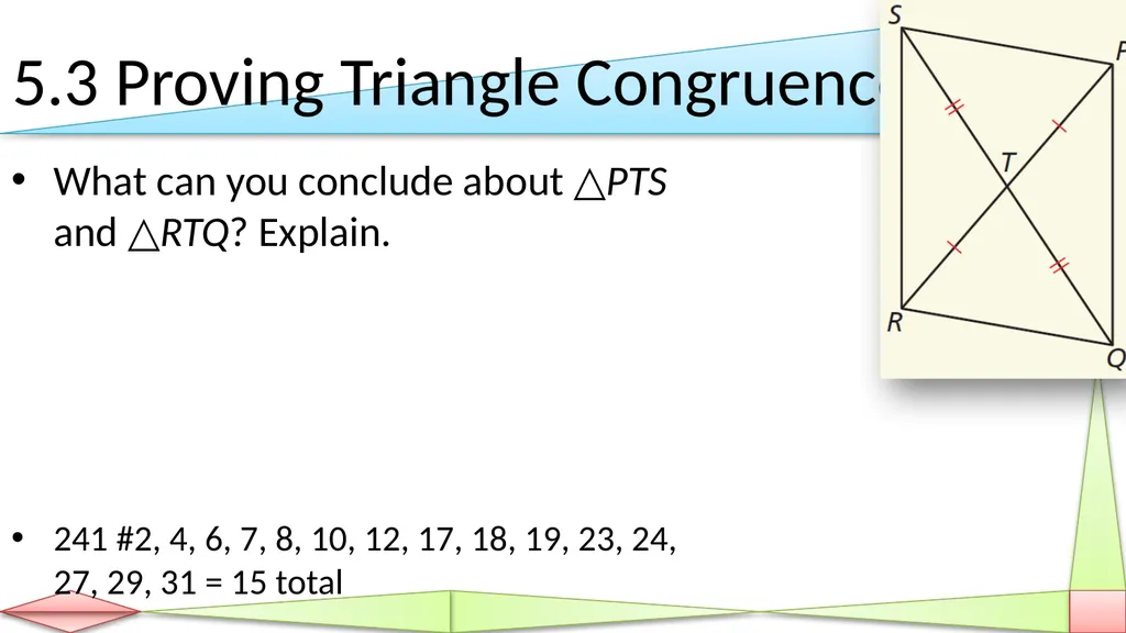 Congruent Triangles Geometry Chapter 5 This - slide 24 of 60