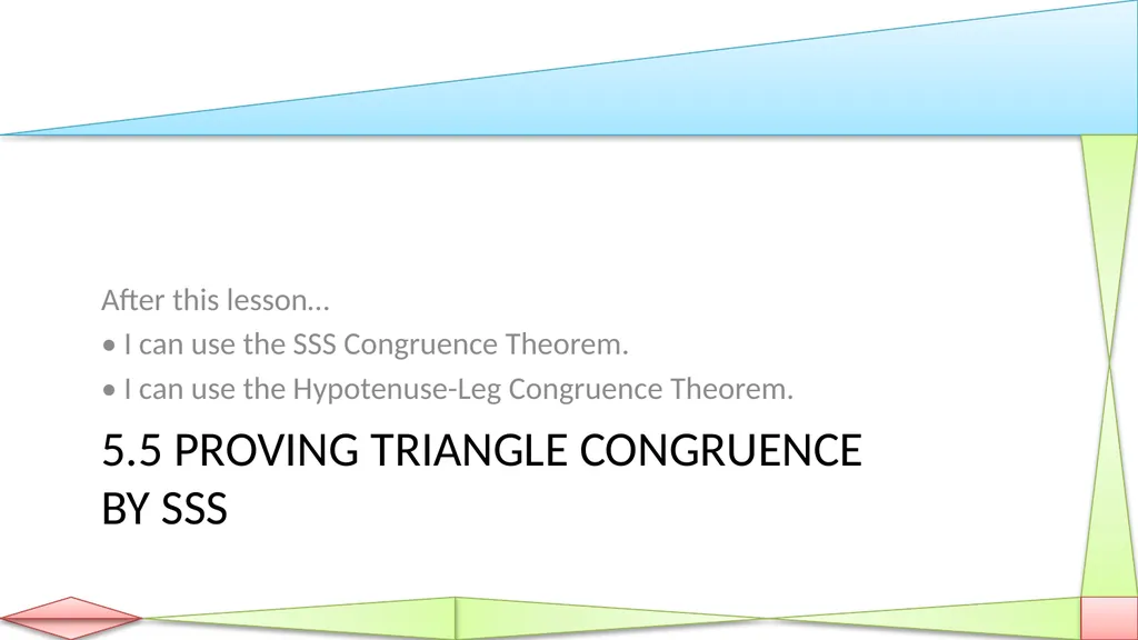 Congruent Triangles Geometry Chapter 5 This - slide 32 of 60