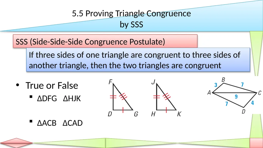 Congruent Triangles Geometry Chapter 5 This - slide 33 of 60