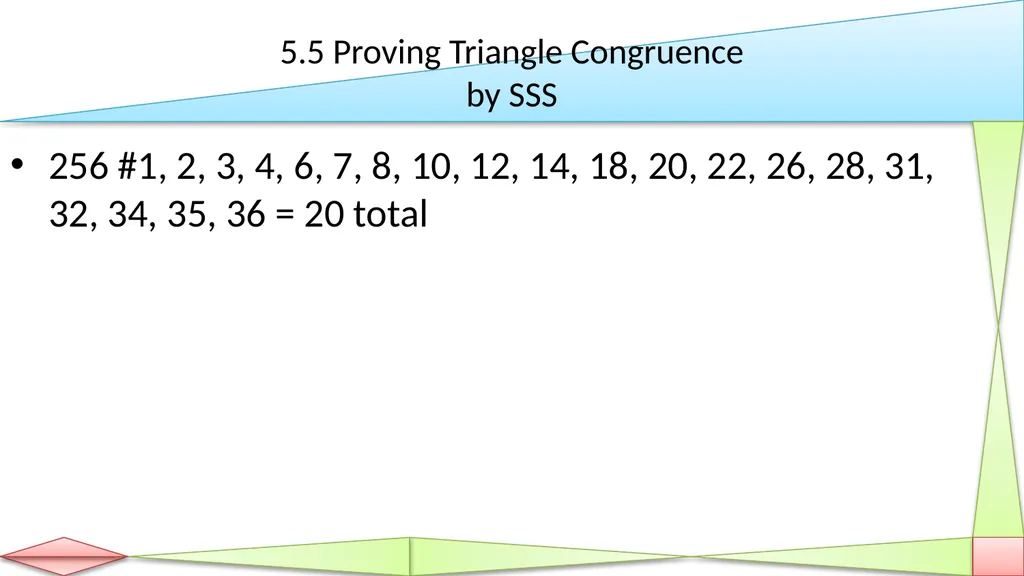 Congruent Triangles Geometry Chapter 5 This - slide 39 of 60