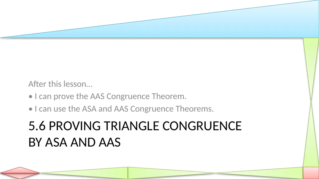 Congruent Triangles Geometry Chapter 5 This - slide 40 of 60