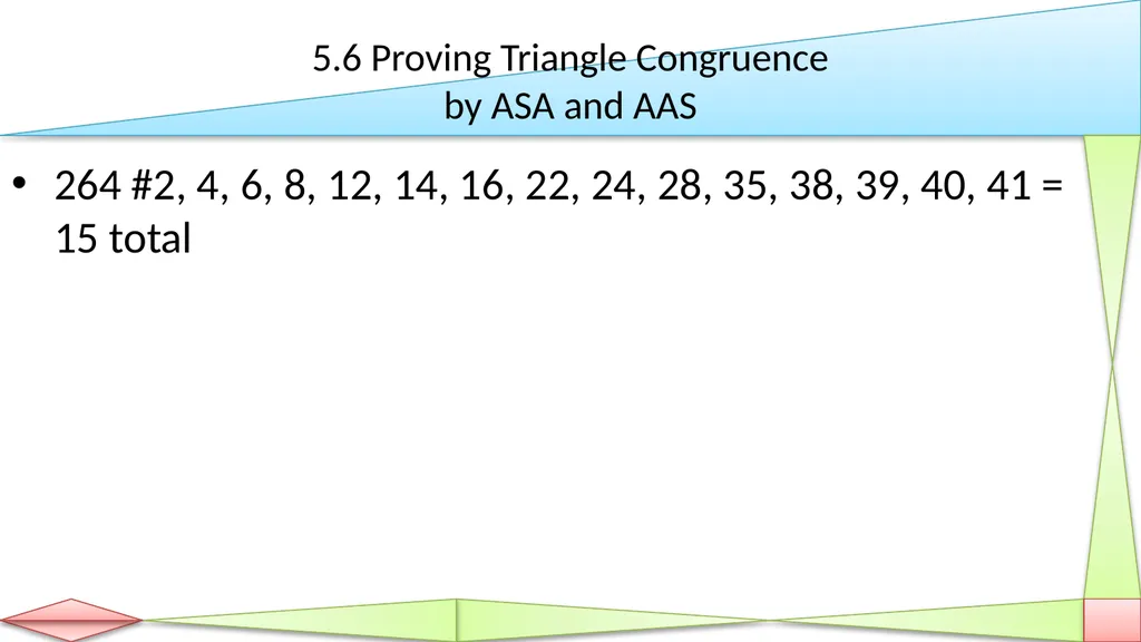 Congruent Triangles Geometry Chapter 5 This - slide 47 of 60