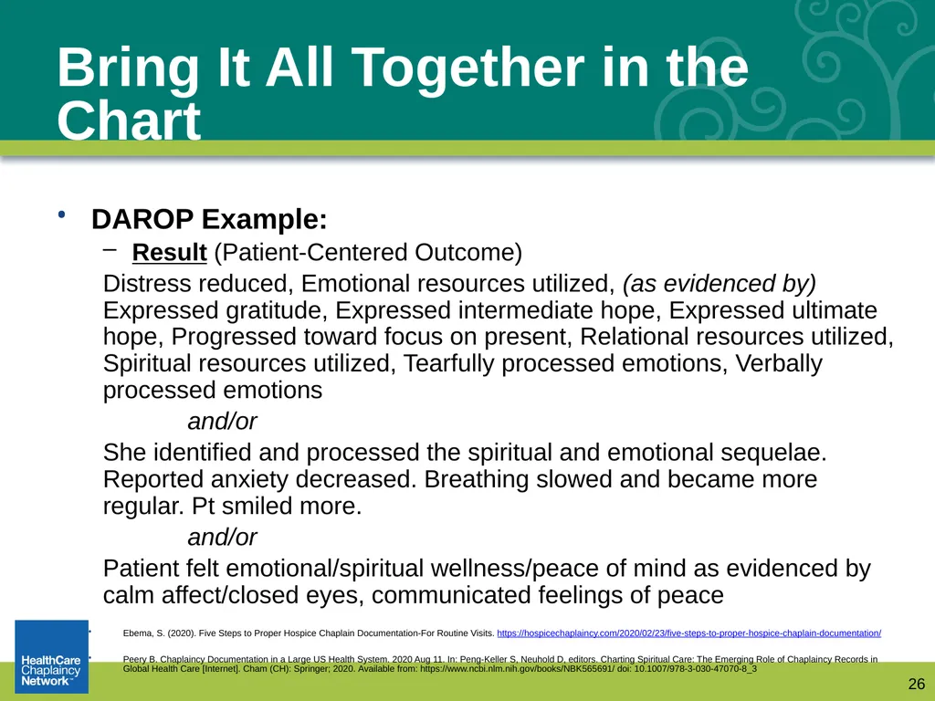 Documentation: How Chaplains Communicate with - slide 26 of 31