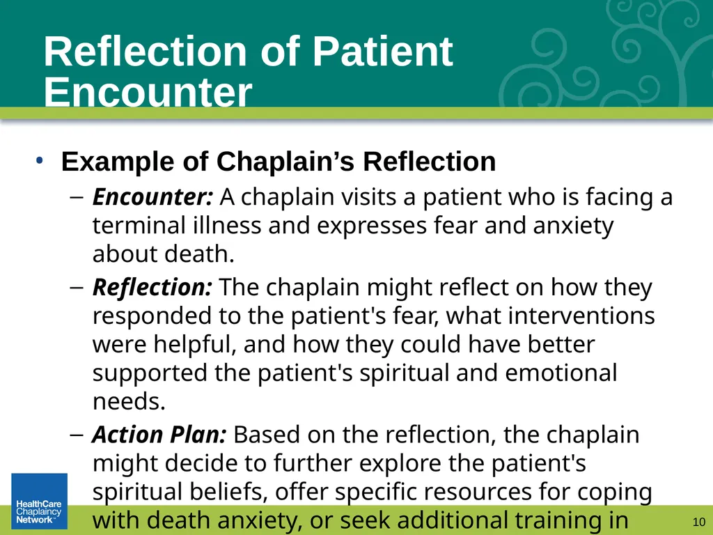 Documentation: How Chaplains Communicate with - slide 10 of 31